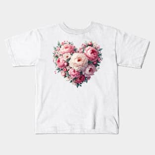 Heart Shaped Flowers Kids T-Shirt